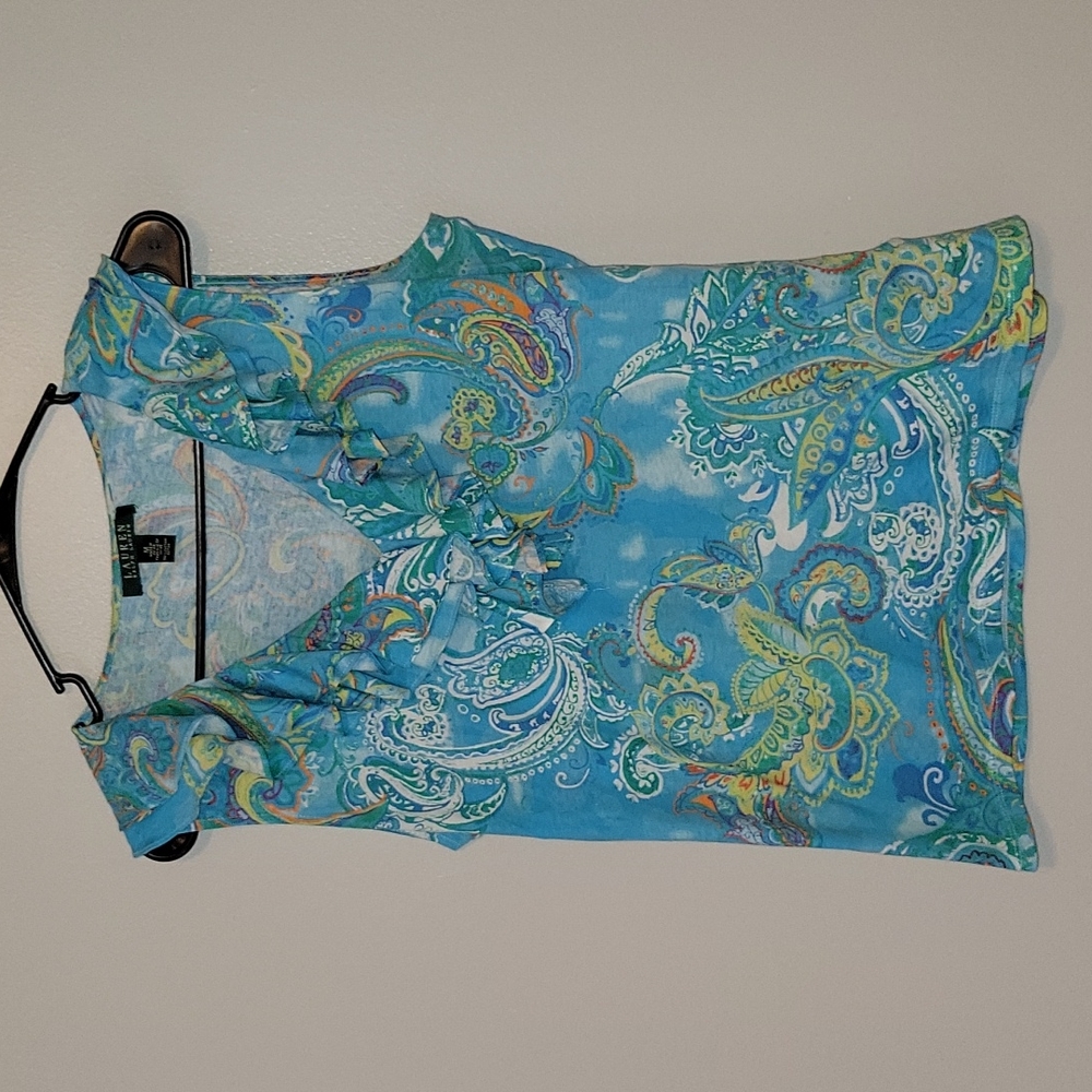 Ralph Lauren fun ruffle tank top medium